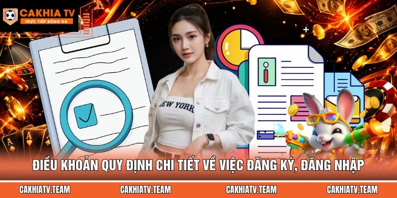 Điều khoản quy định chi tiết về việc đăng ký, đăng nhập