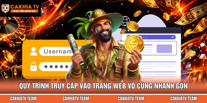 Quy trình truy cập vào trang web vô cùng nhanh gọn